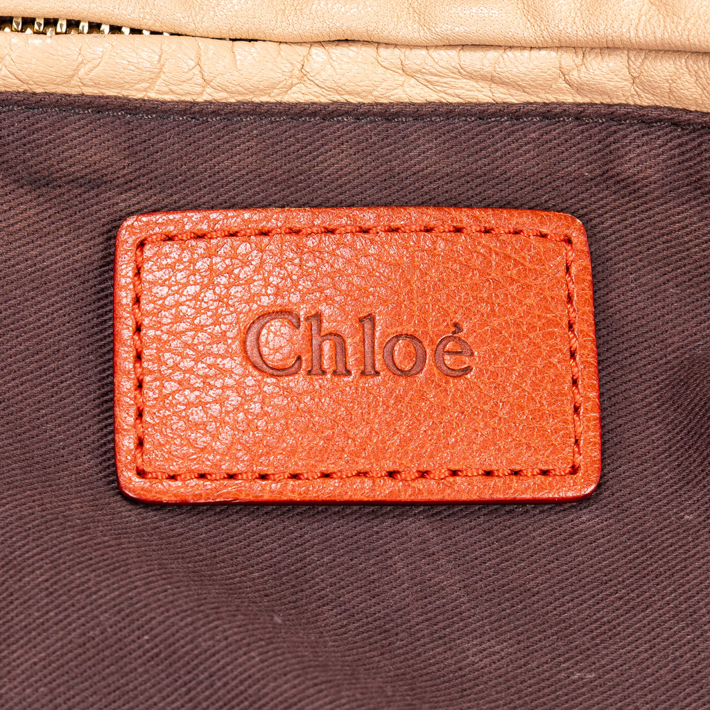 Bolso de mano mediano Paraty de piel de becerro granulada naranja