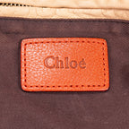Bolso de mano mediano Paraty de piel de becerro granulada naranja
