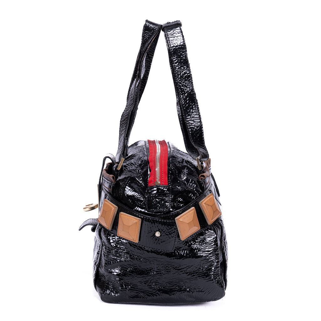 Shoulder Bag Tote Bag Black Patent Leather