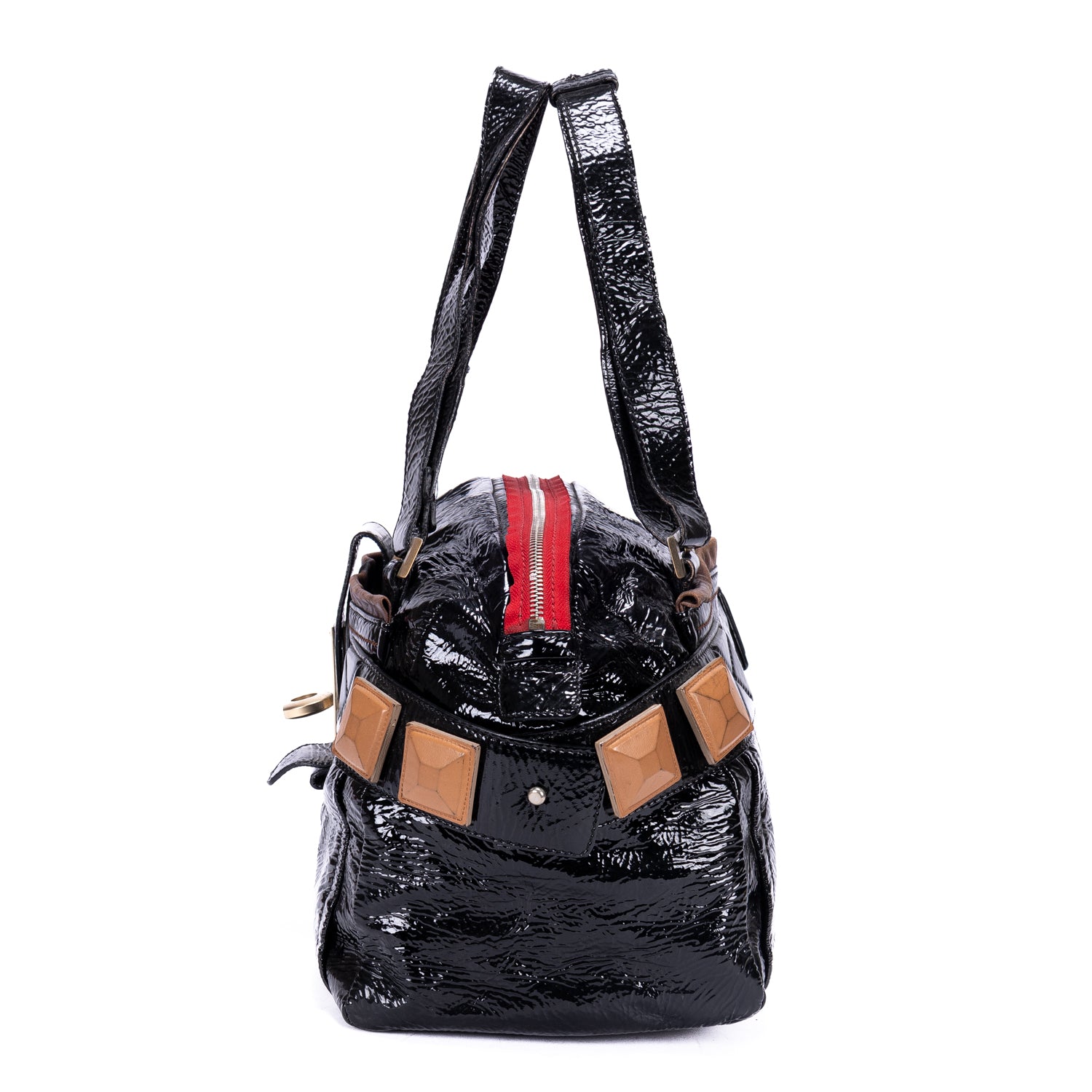 Shoulder Bag Tote Bag Black Patent Leather