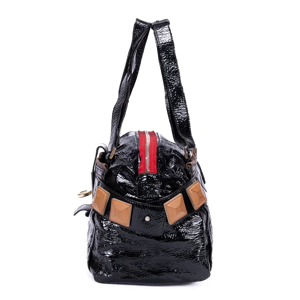 Shoulder Bag Tote Bag Black Patent Leather