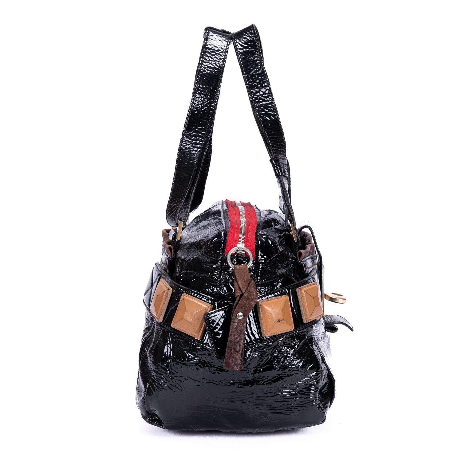 Shoulder Bag Tote Bag Black Patent Leather