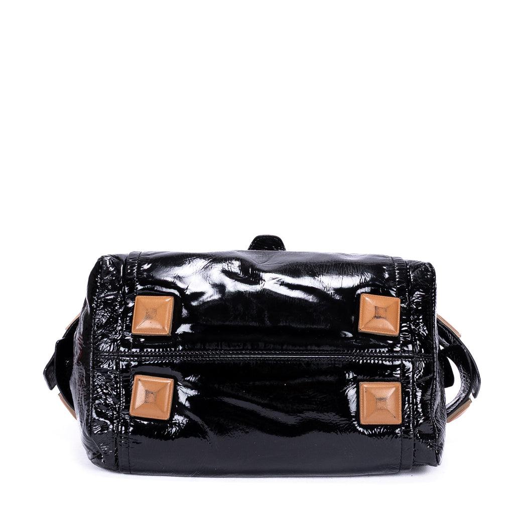Shoulder Bag Tote Bag Black Patent Leather