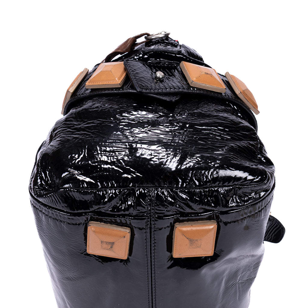 Shoulder Bag Tote Bag Black Patent Leather