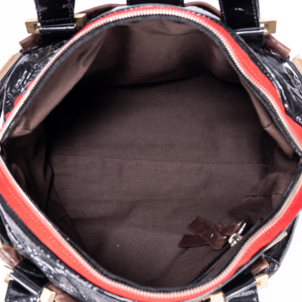 Shoulder Bag Tote Bag Black Patent Leather
