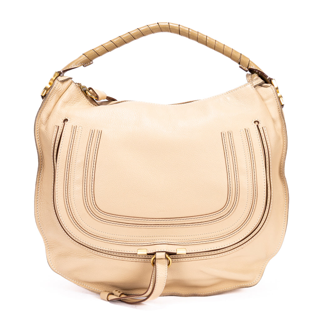 Handbag Marcie Beige Calfskin Leather