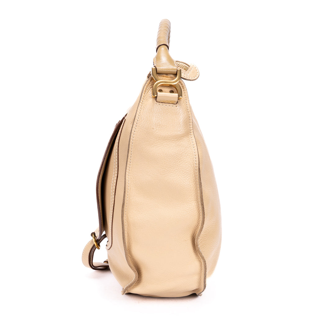 Handbag Marcie Beige Calfskin Leather