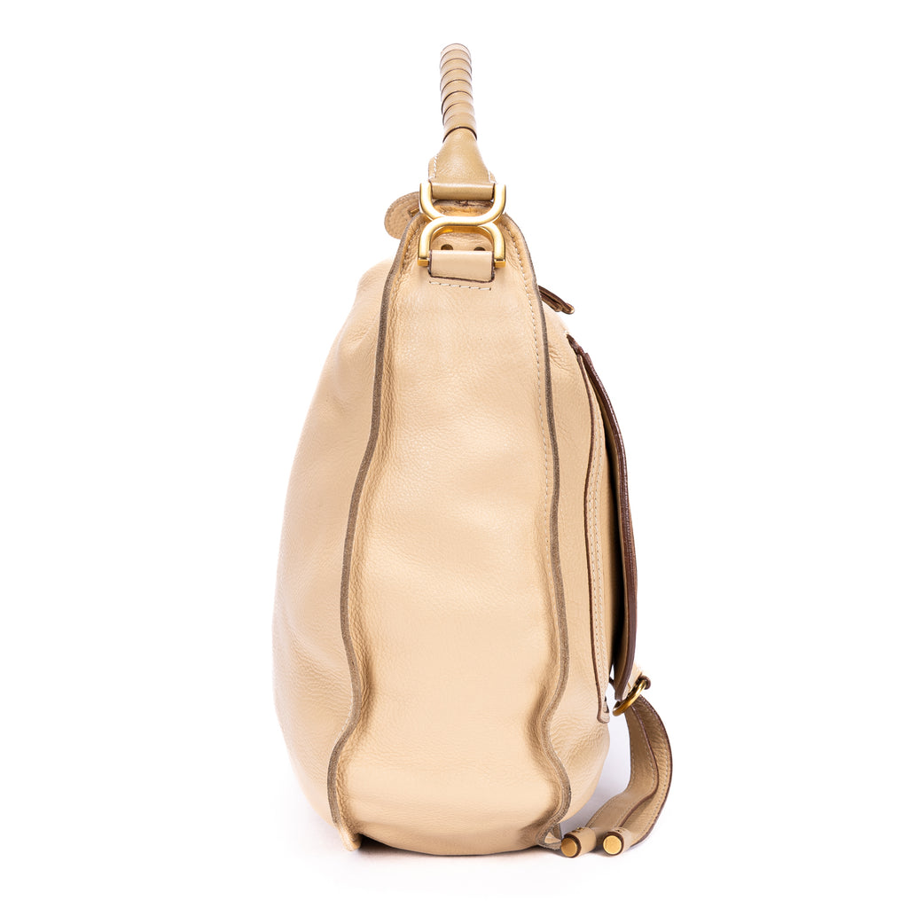 Handbag Marcie Beige Calfskin Leather
