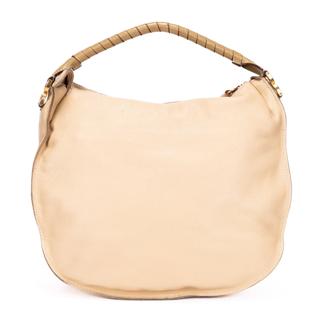 Handbag Marcie Beige Calfskin Leather