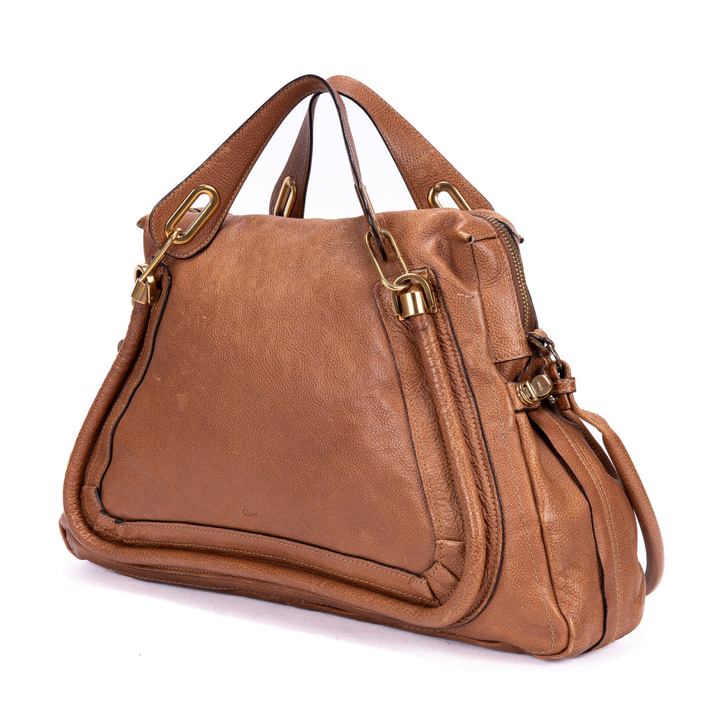 Shoulder Bag Large Paraty Large Brown Grained Calfskin Leather