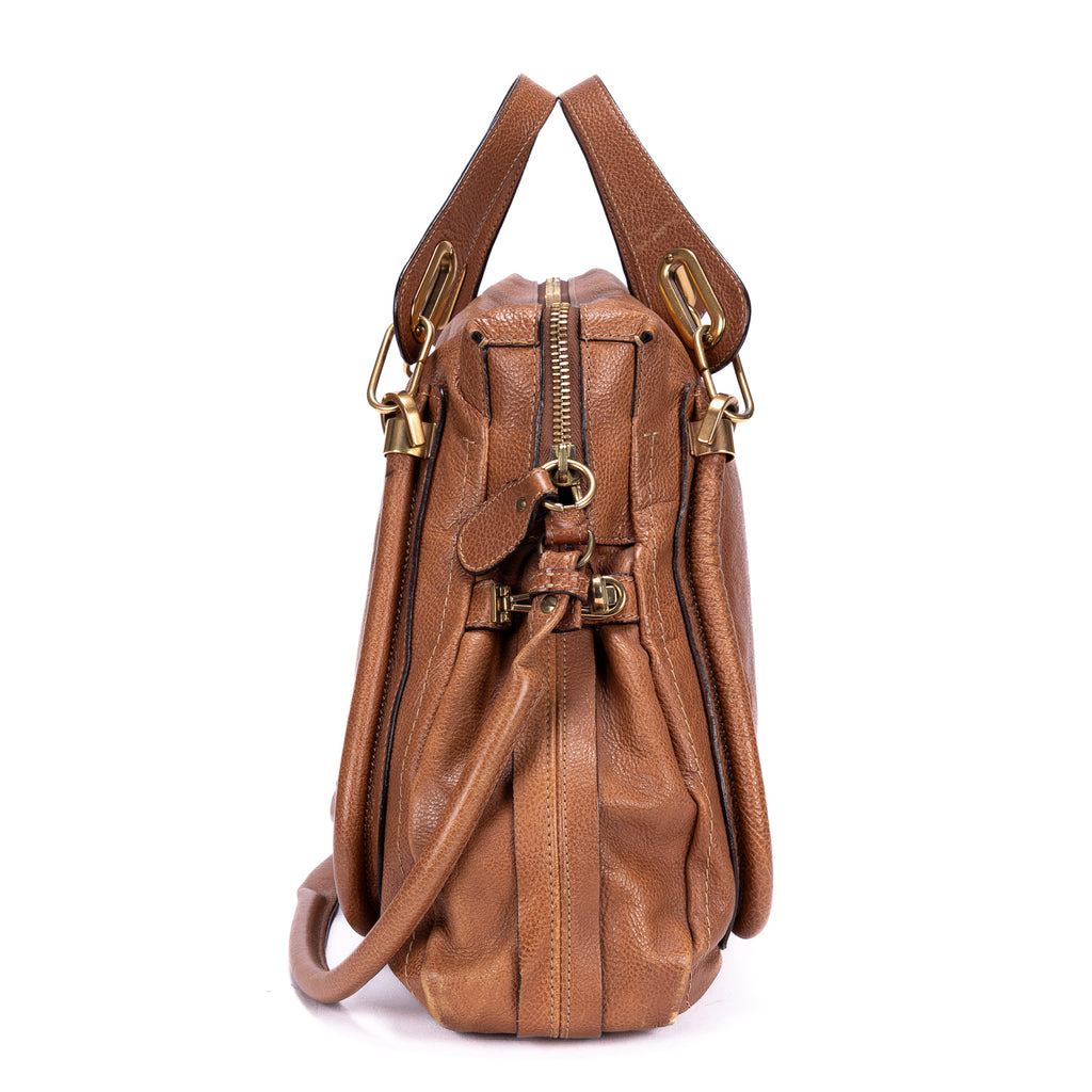 Shoulder Bag Large Paraty Large Brown Grained Calfskin Leather