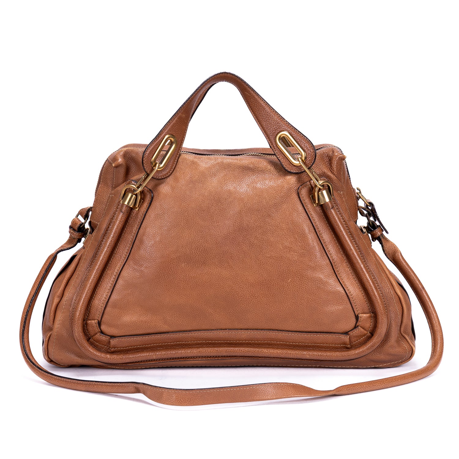 Shoulder Bag Large Paraty Large Brown Grained Calfskin Leather
