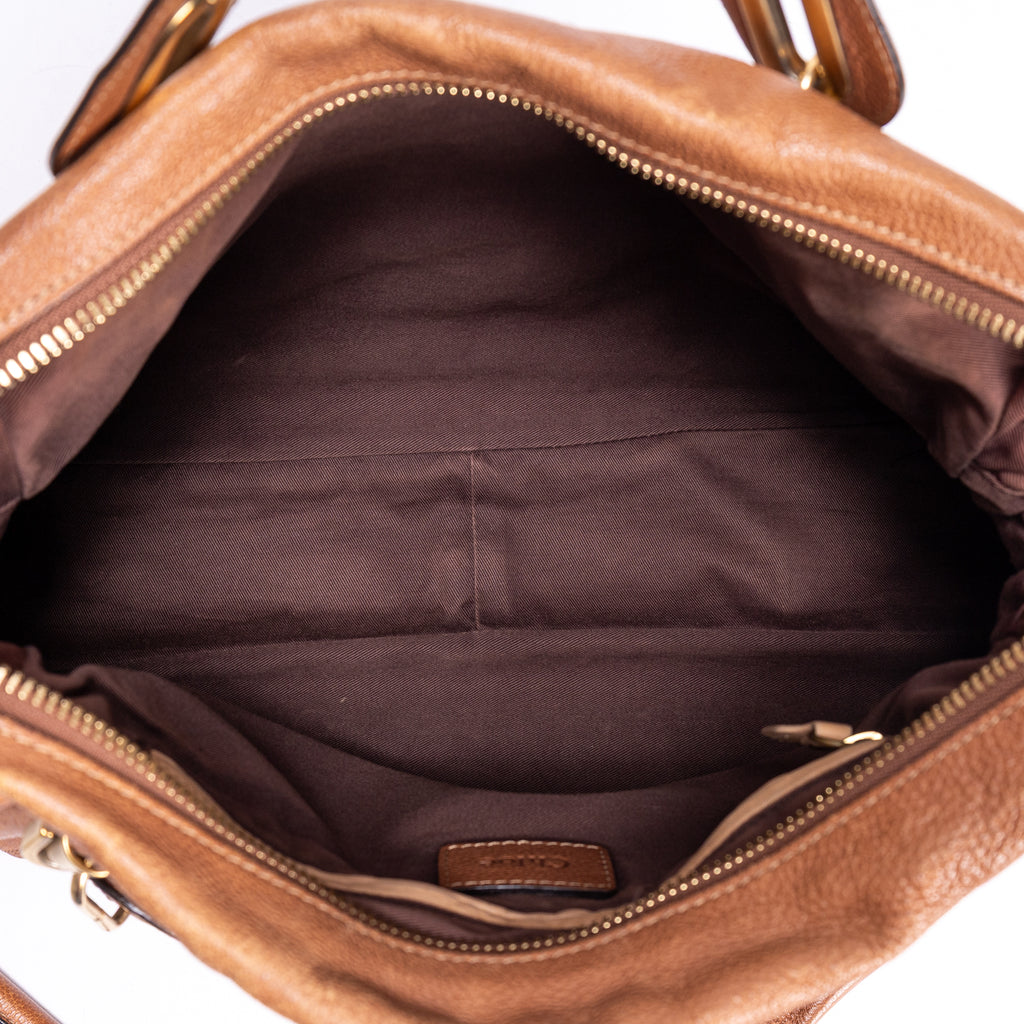 Shoulder Bag Large Paraty Large Brown Grained Calfskin Leather