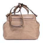 Shoulder Bag Elsie Satchel Beige Grained Calfskin Leather