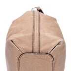 Shoulder Bag Elsie Satchel Beige Grained Calfskin Leather