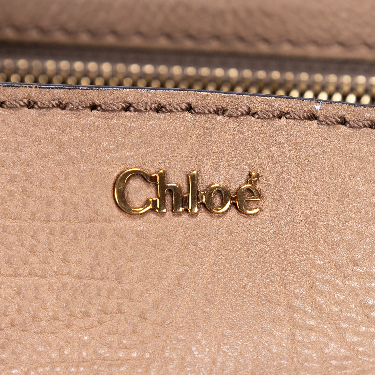 Shoulder Bag Elsie Satchel Beige Grained Calfskin Leather