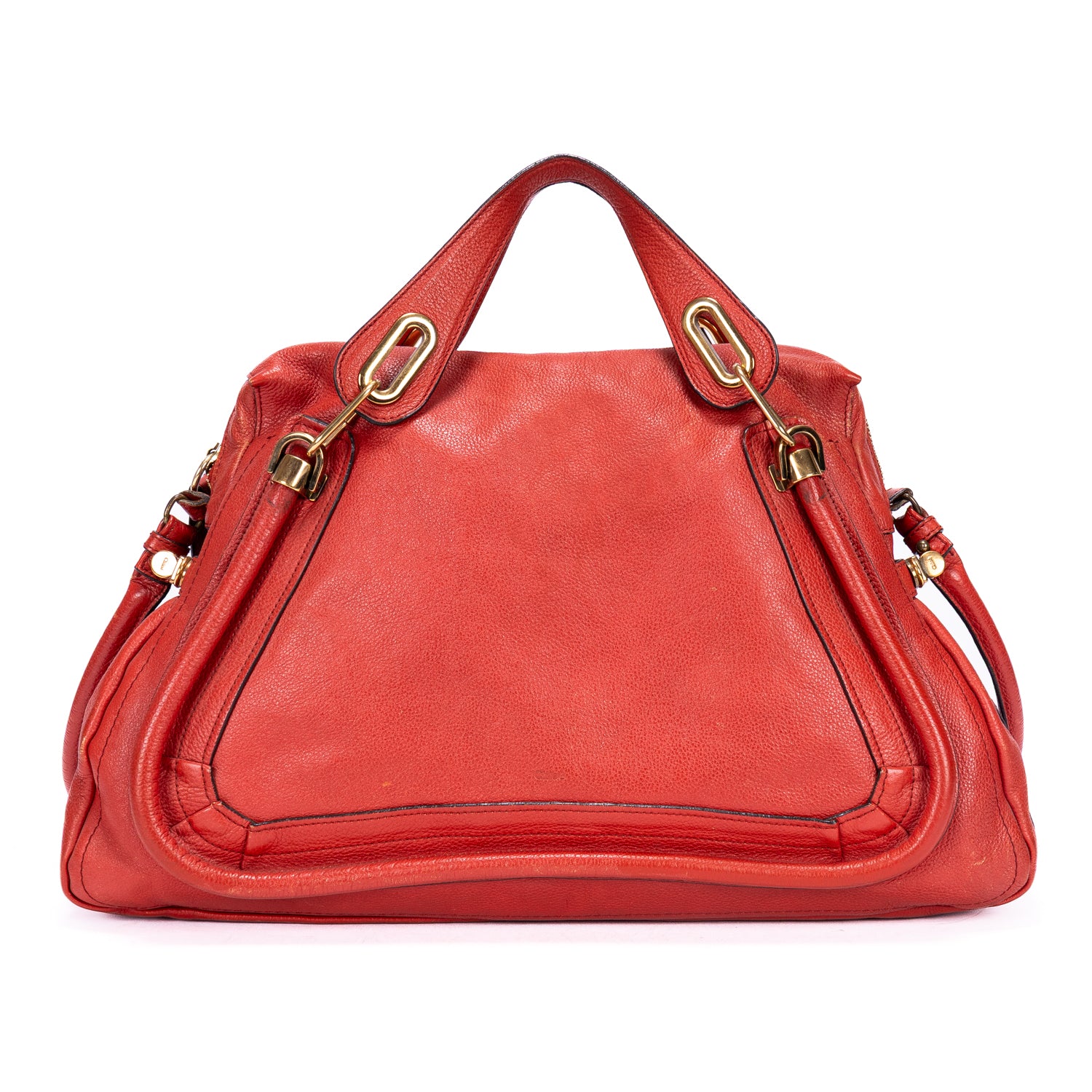 Shoulder Bag Large Paraty Large Red Grained Calfskin Leather