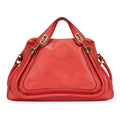Sac bandoulière grand Paraty en cuir de veau grainé rouge