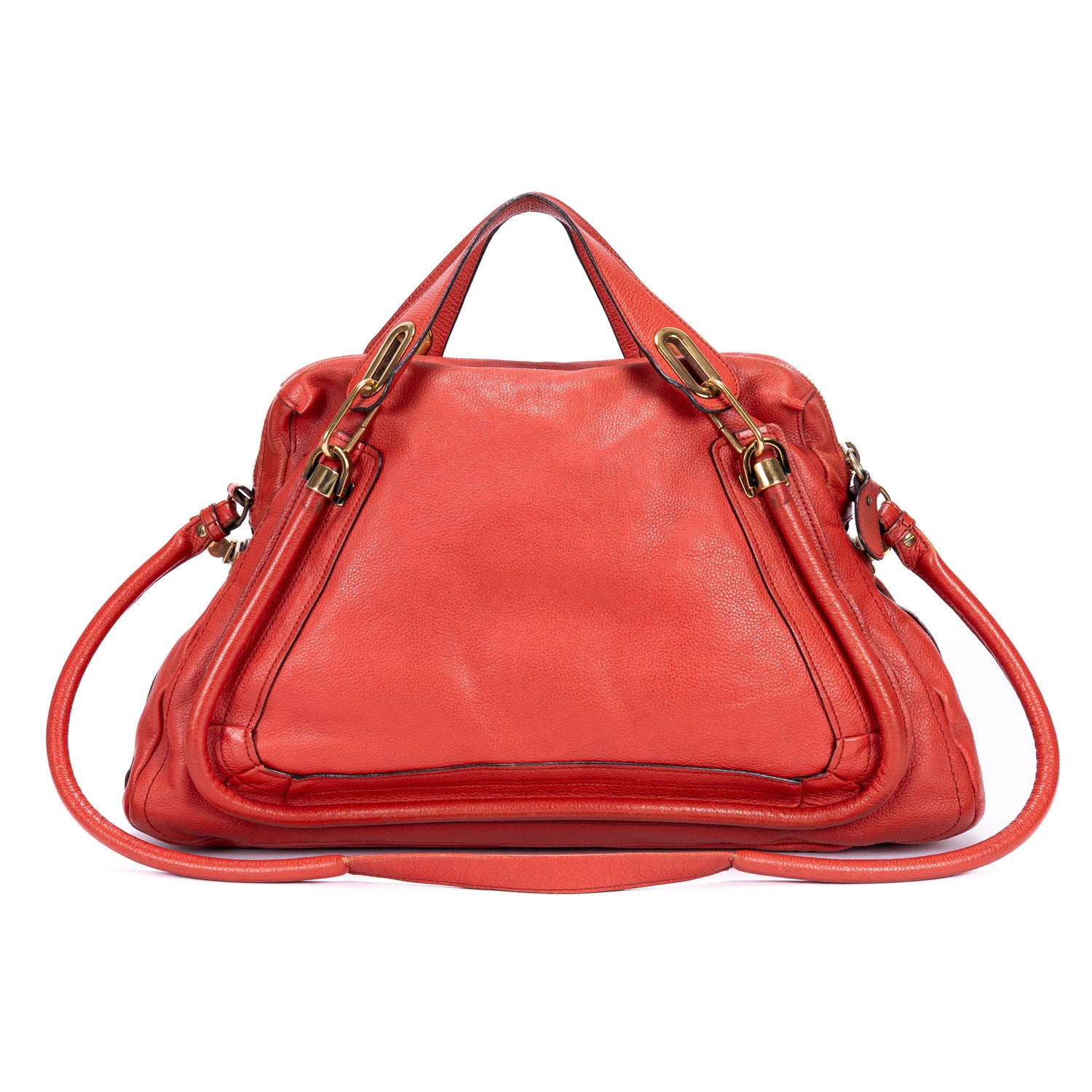 Shoulder Bag Large Paraty Large Red Grained Calfskin Leather