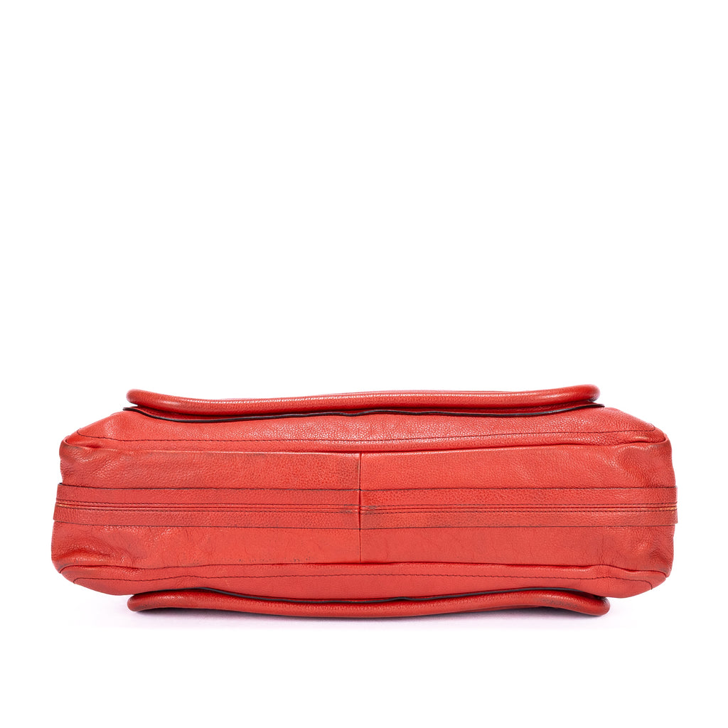 Shoulder Bag Large Paraty Large Red Grained Calfskin Leather