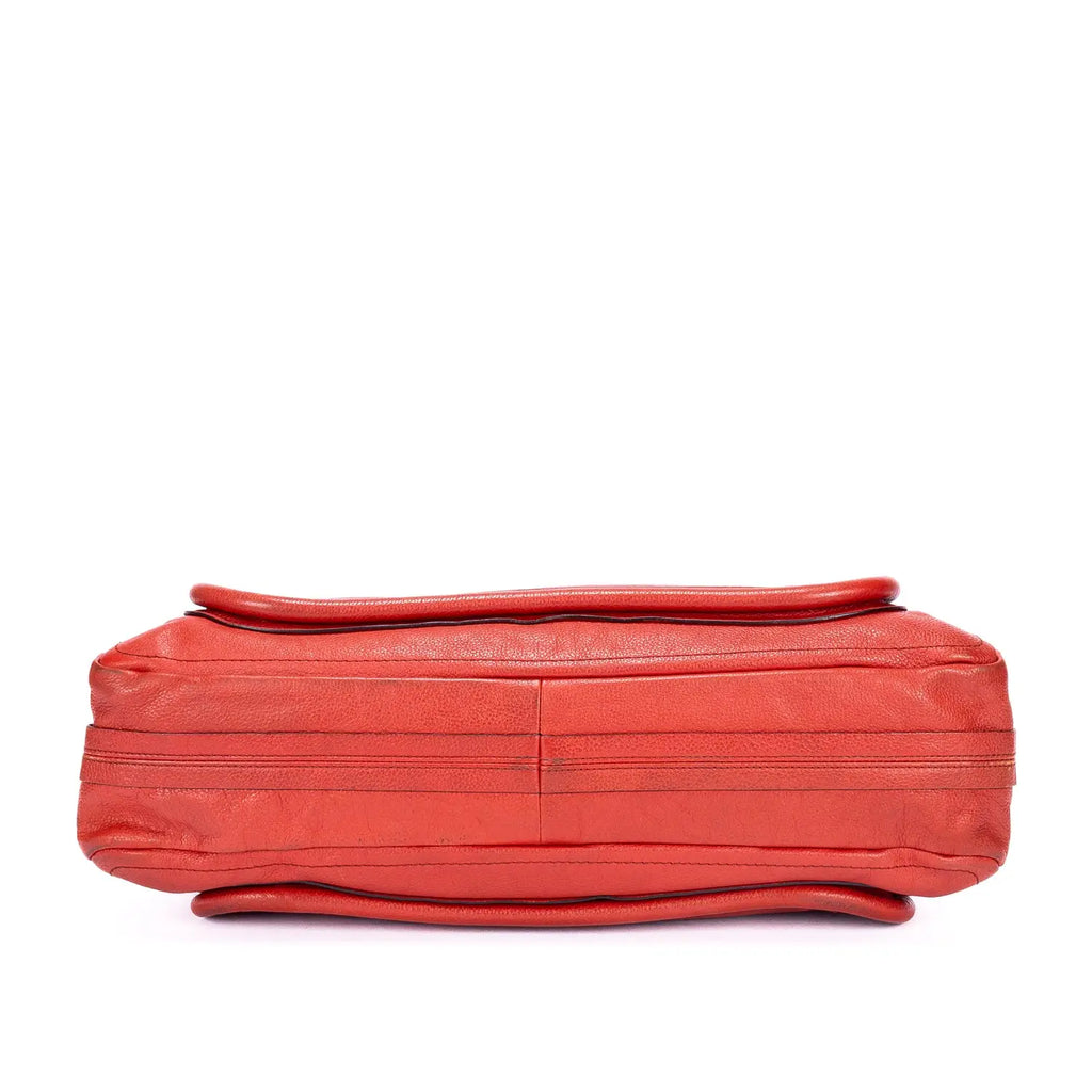 Sac bandoulière grand Paraty en cuir de veau grainé rouge