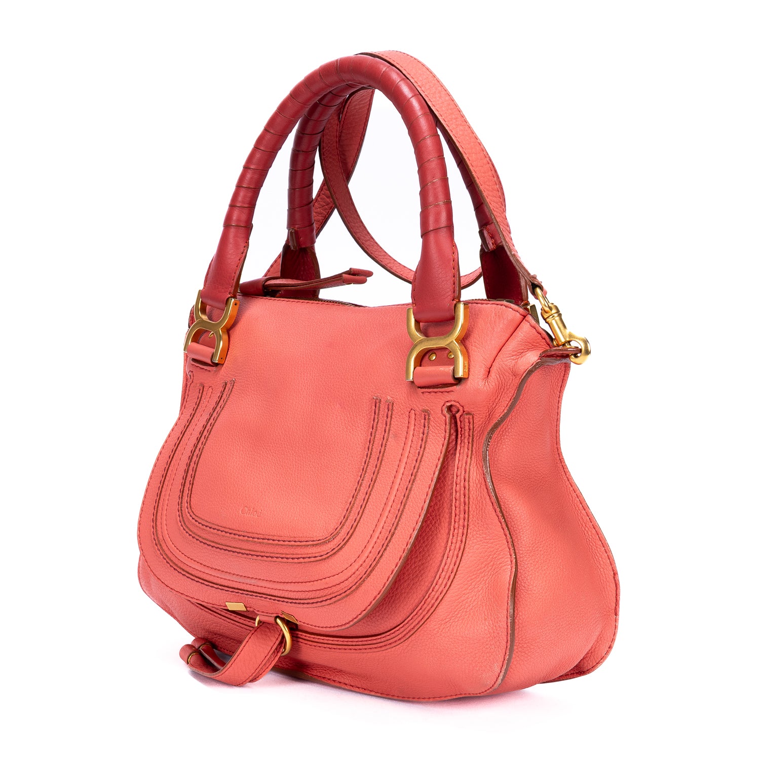 Shoulder Bag Medium Marcie Saddle Medium Pink Grained calfskin leather