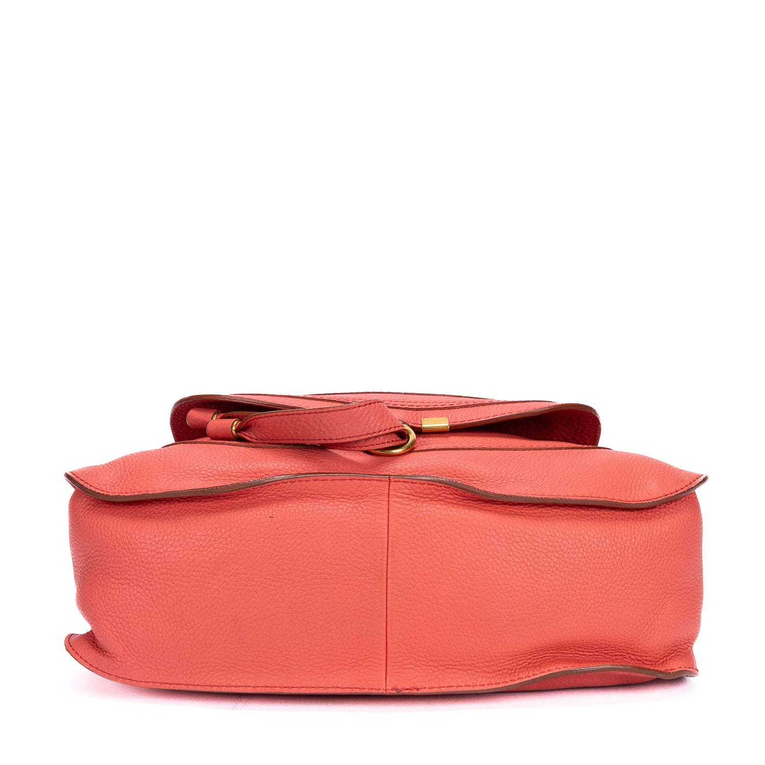 Sac porté épaule Marcie Medium rose poudré en cuir de veau grainé