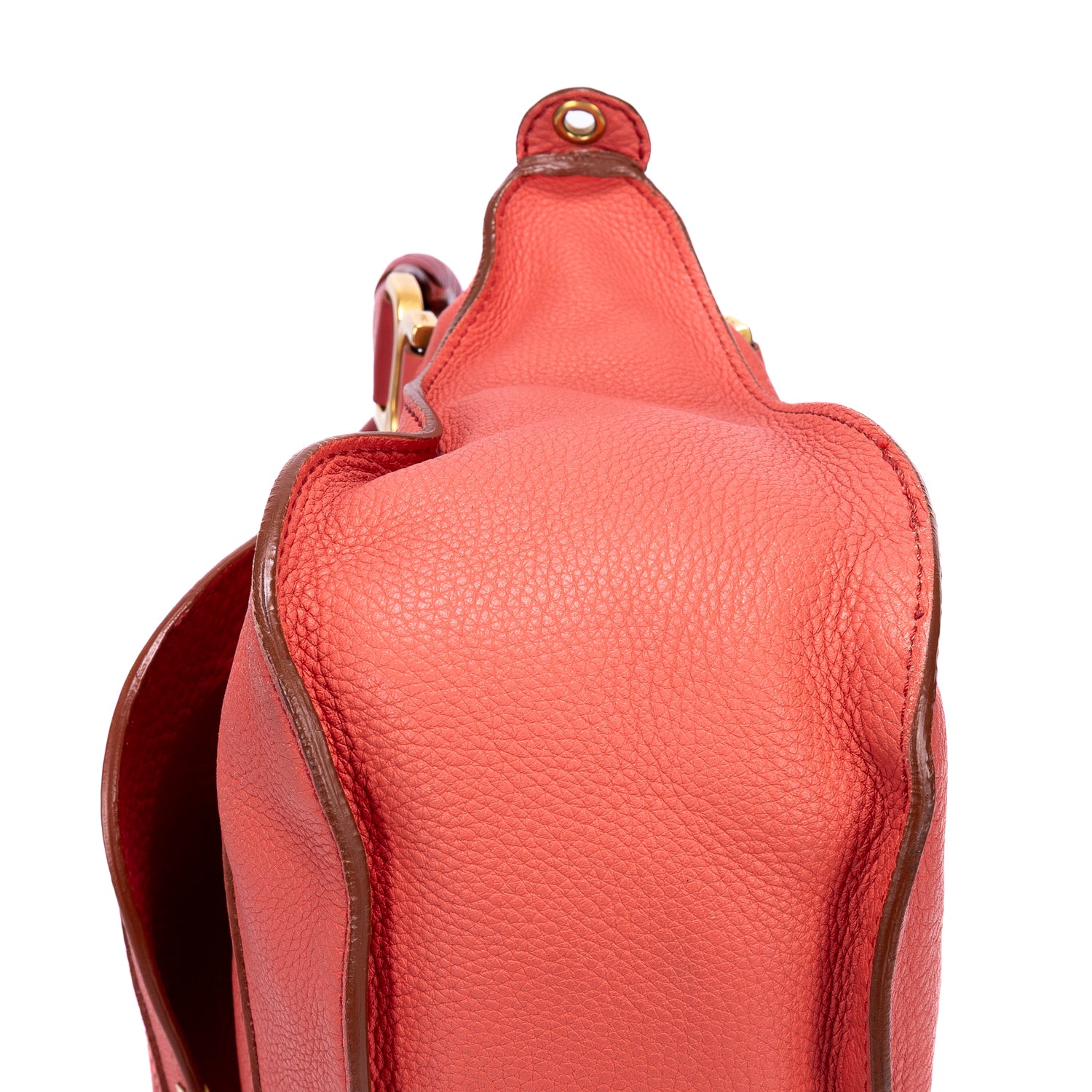 Sac porté épaule Marcie Medium rose poudré en cuir de veau grainé