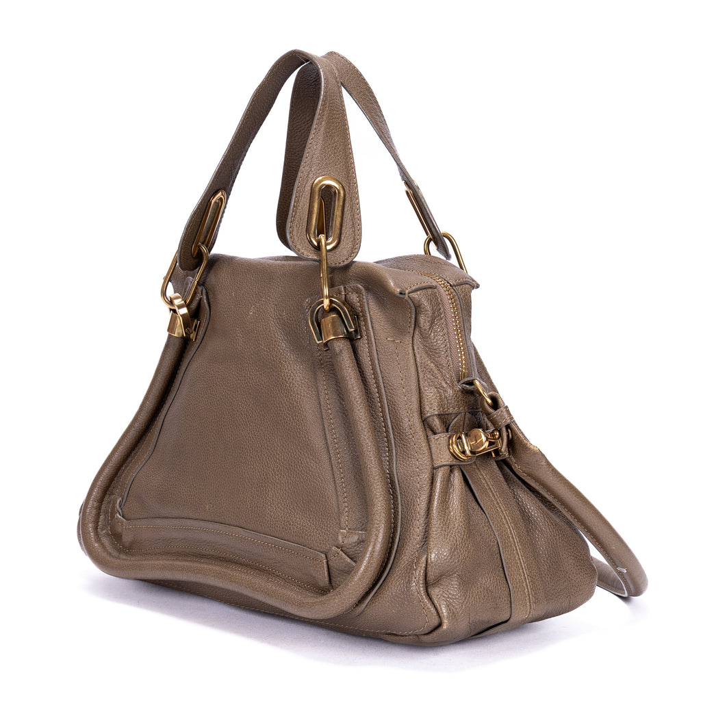 Shoulder Bag Medium Paraty Medium Brown Grained Calfskin Leather