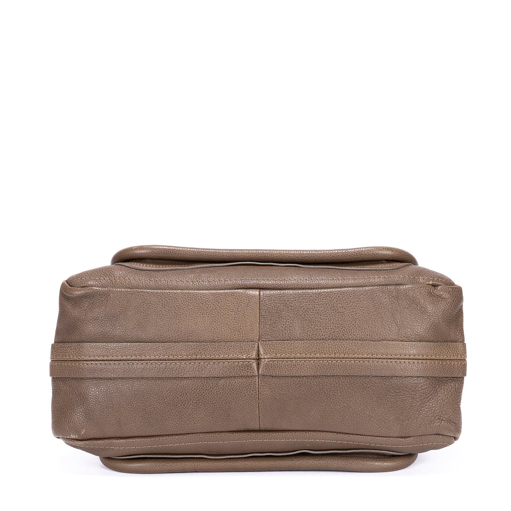 Shoulder Bag Medium Paraty Medium Brown Grained Calfskin Leather