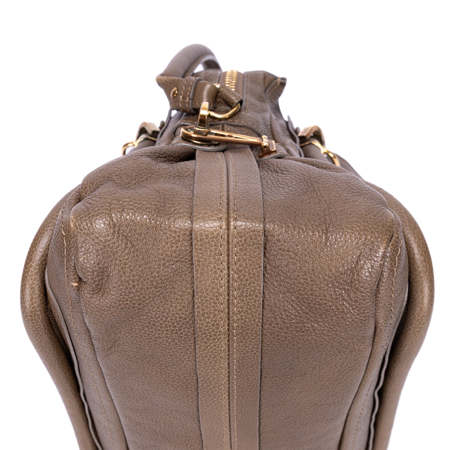 Shoulder Bag Medium Paraty Medium Brown Grained Calfskin Leather
