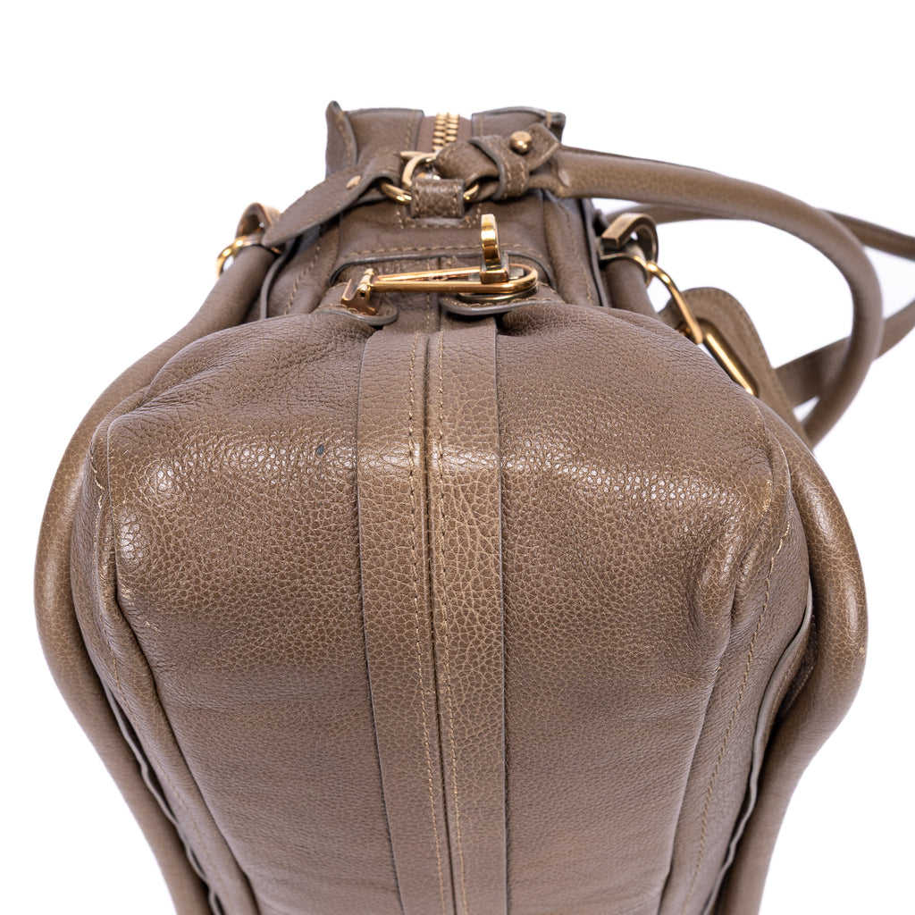 Shoulder Bag Medium Paraty Medium Brown Grained Calfskin Leather