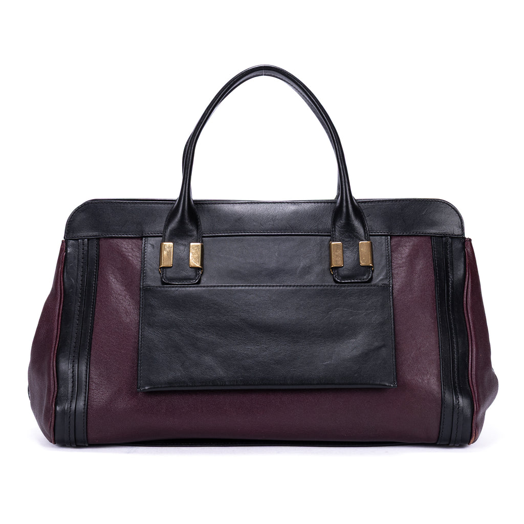 Handbag Ellis Boston Burgundy Smooth Calfskin Leather