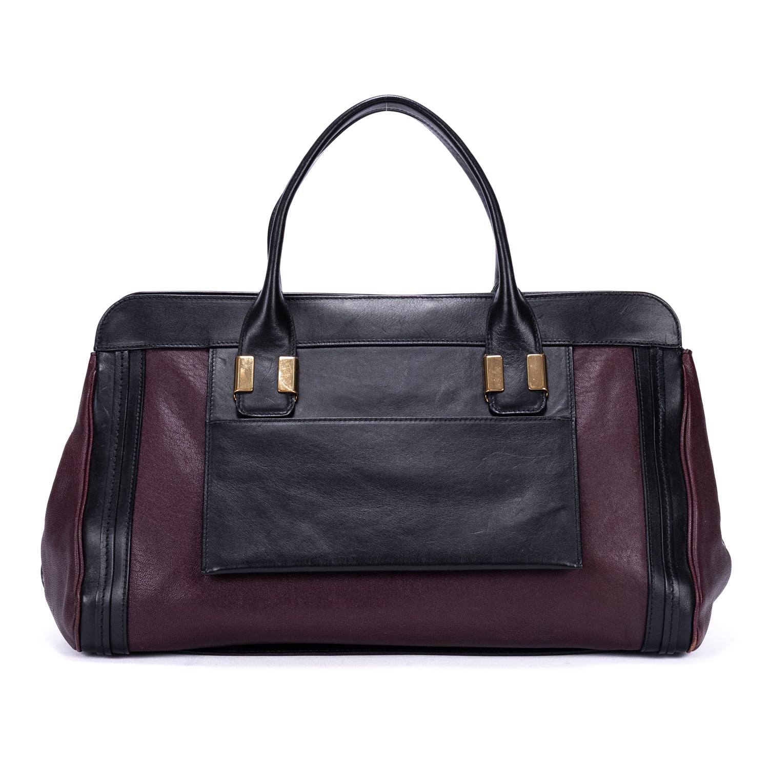 Handbag Ellis Boston Burgundy Smooth Calfskin Leather