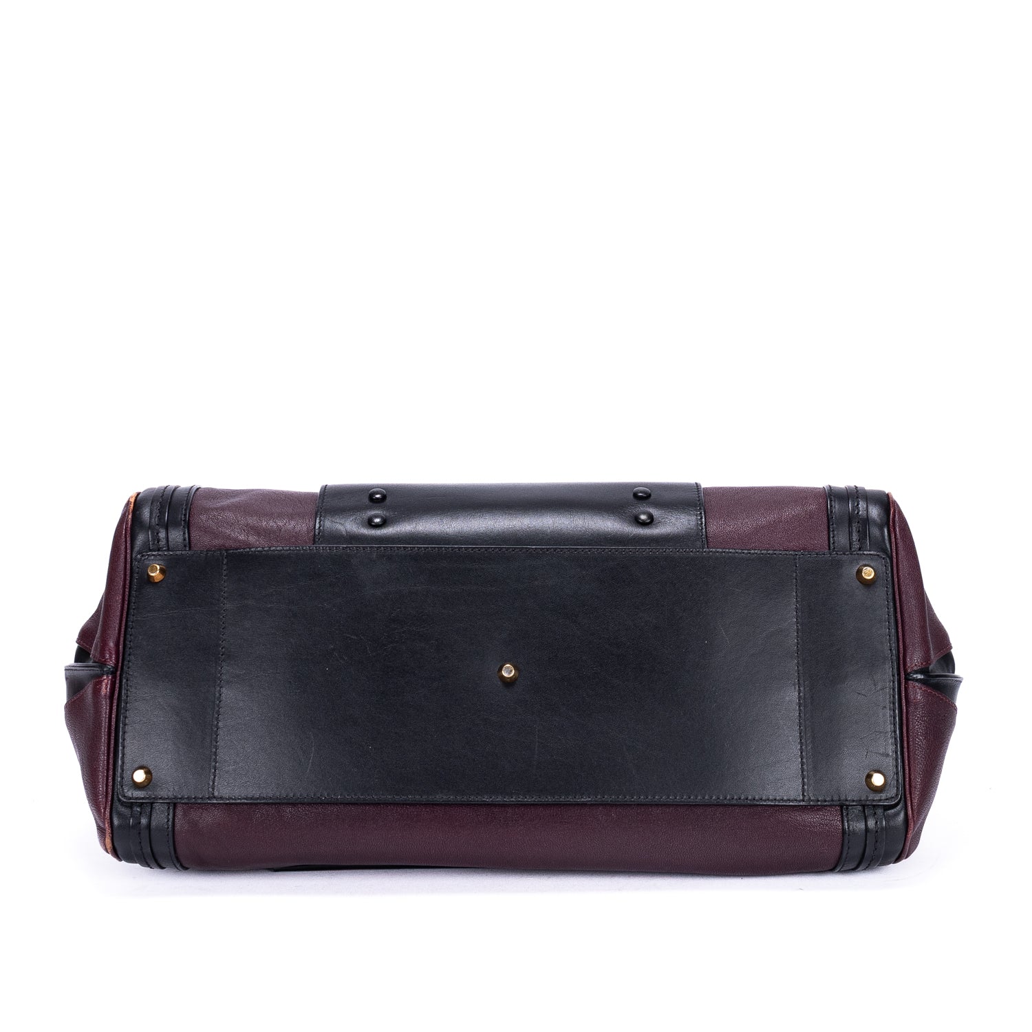 Handbag Ellis Boston Burgundy Smooth Calfskin Leather