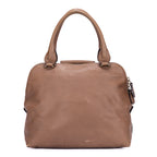 Shoulder Bag Elsie Satchel Beige Grained Calfskin Leather