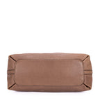 Shoulder Bag Elsie Satchel Beige Grained Calfskin Leather