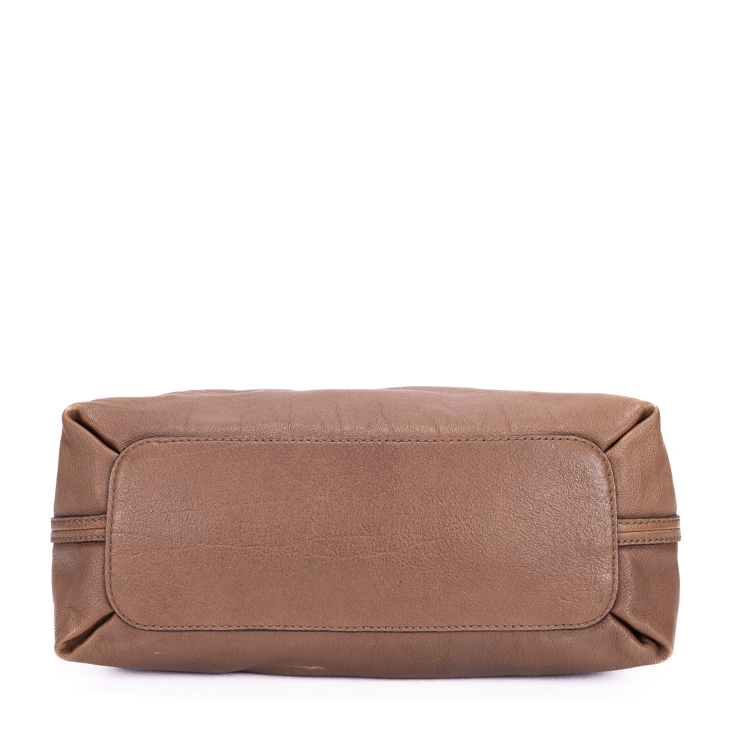 Shoulder Bag Elsie Satchel Beige Grained Calfskin Leather