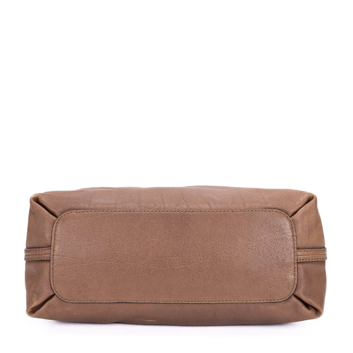 Shoulder Bag Elsie Satchel Beige Grained Calfskin Leather