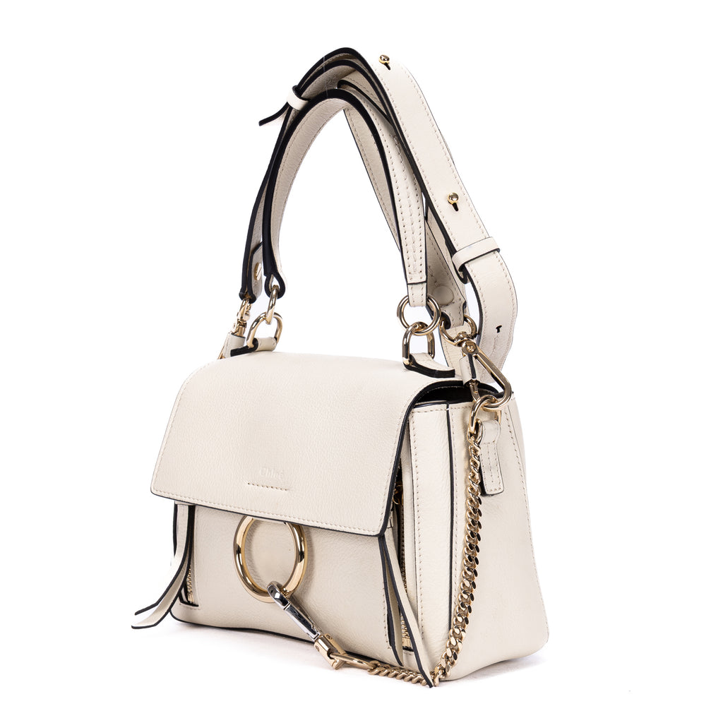 Bolso de hombro Faye Mochila Mini Piel de becerro beige