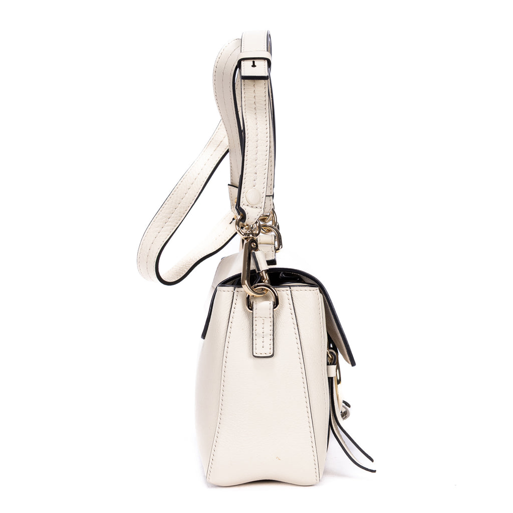 Bolso de hombro Faye Mochila Mini Piel de becerro beige