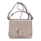 Bolso de hombro mini C bandolera mini de piel de becerro lisa color visón