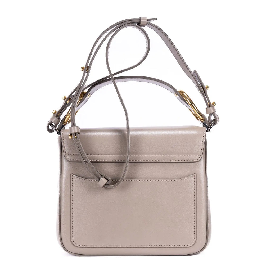 Bolso de hombro mini C bandolera mini de piel de becerro lisa color visón