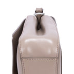 Sac porté épaule Mini C Crossbody Mini en cuir de veau lisse taupe