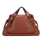 Shoulder Bag Large Paraty Large Brown Grained Calfskin Leather