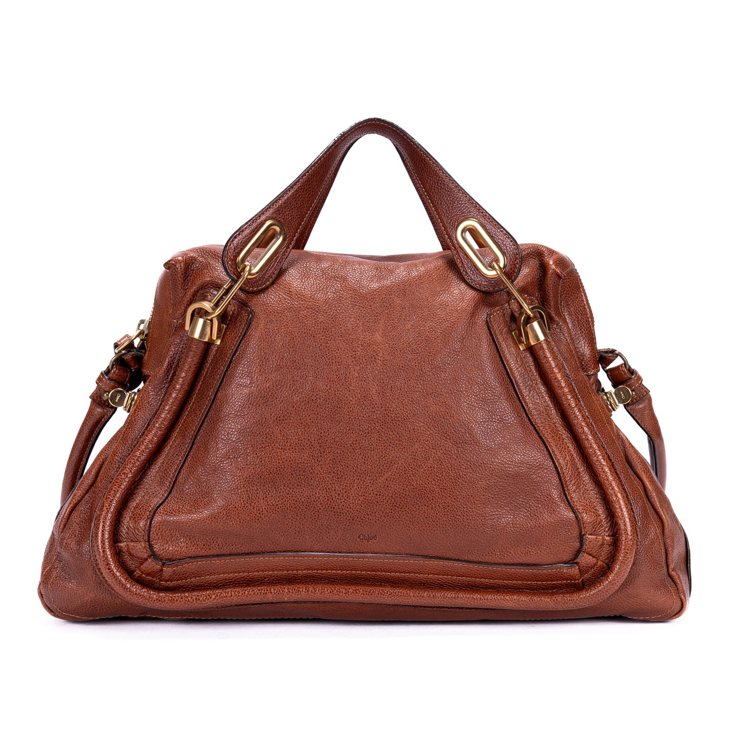 Shoulder Bag Large Paraty Large Brown Grained Calfskin Leather