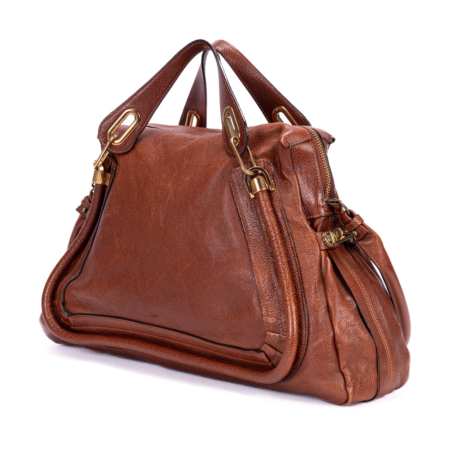 Shoulder Bag Large Paraty Large Brown Grained Calfskin Leather