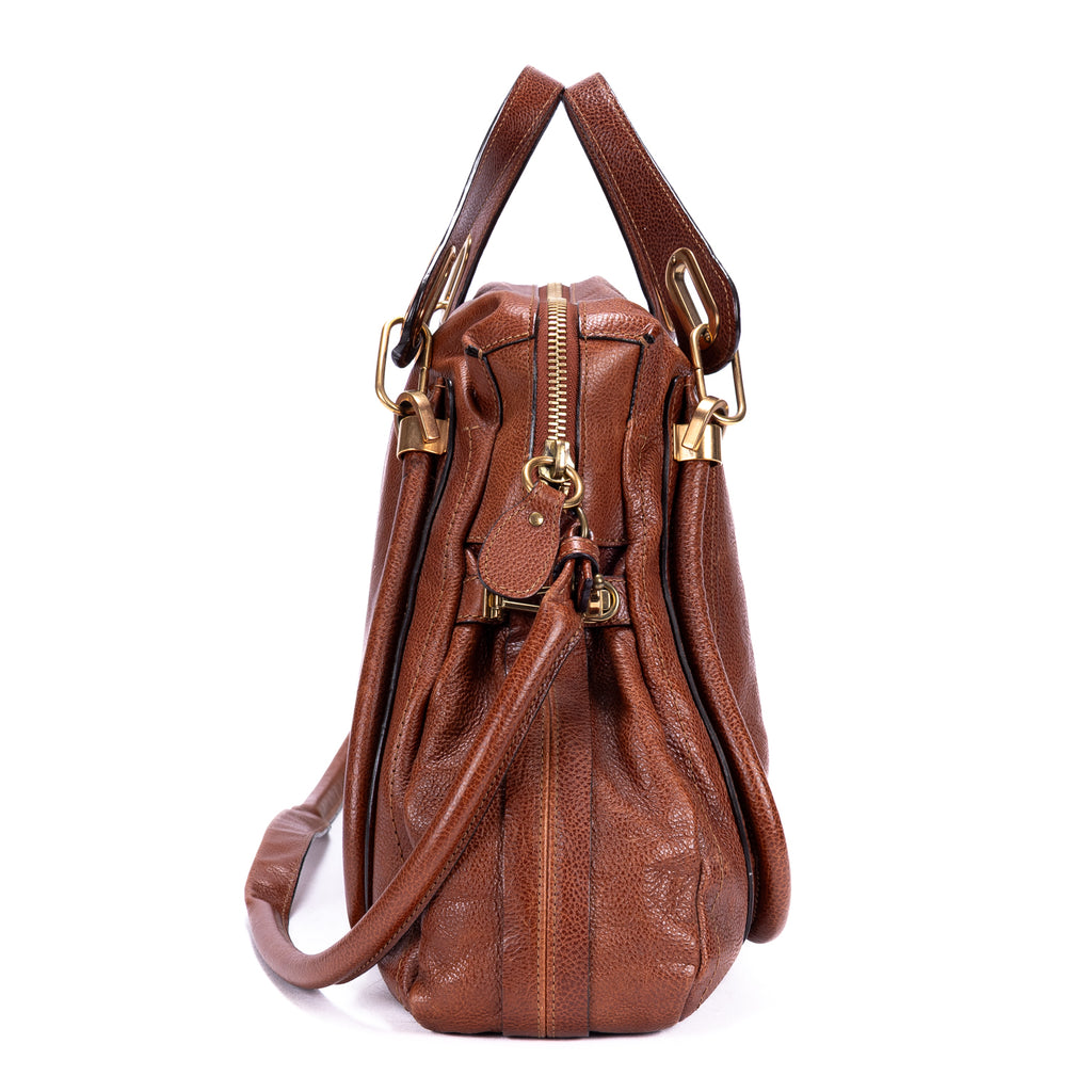 Shoulder Bag Large Paraty Large Brown Grained Calfskin Leather