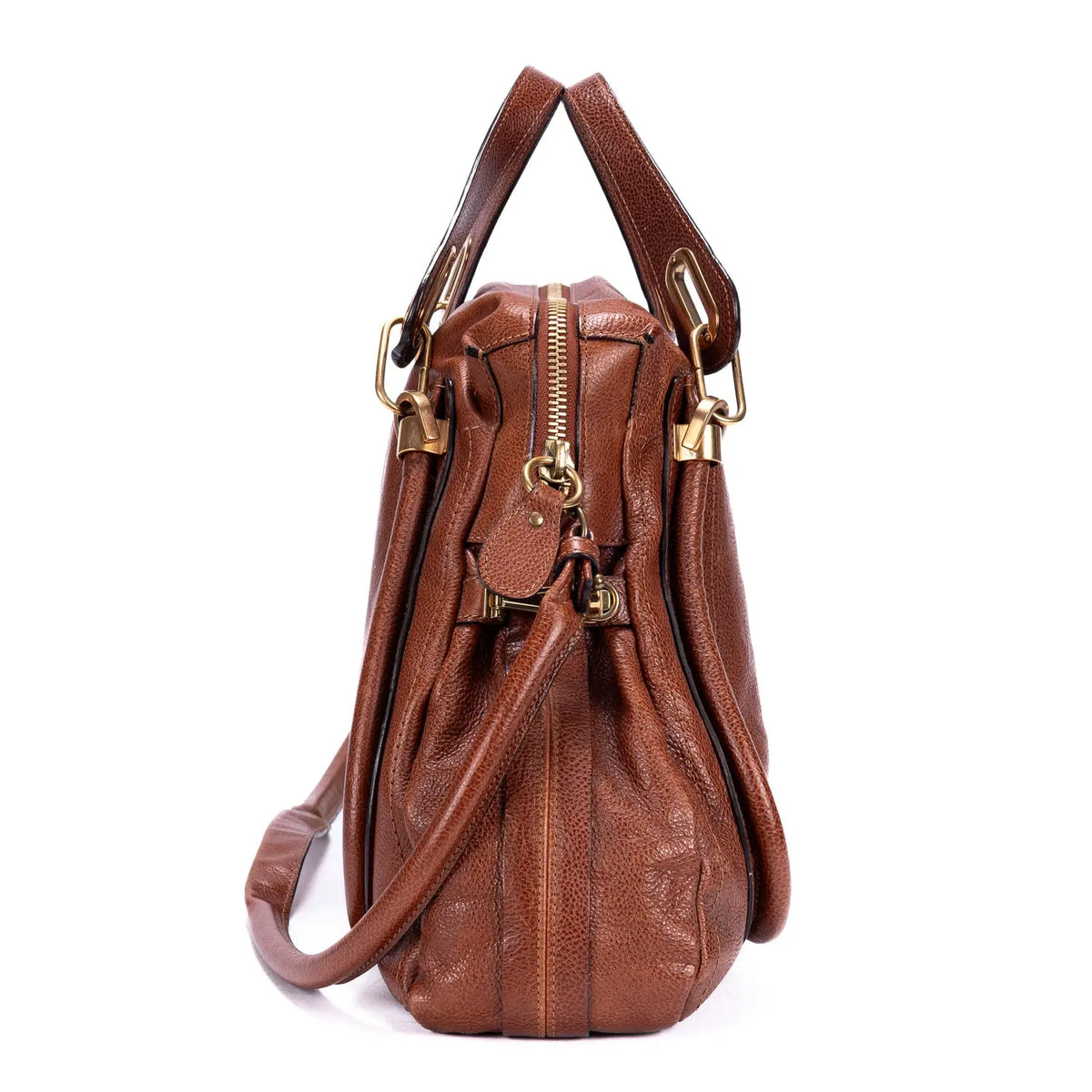 Shoulder Bag Large Paraty Large Brown Grained Calfskin Leather