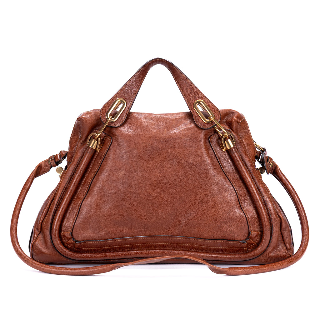 Shoulder Bag Large Paraty Large Brown Grained Calfskin Leather